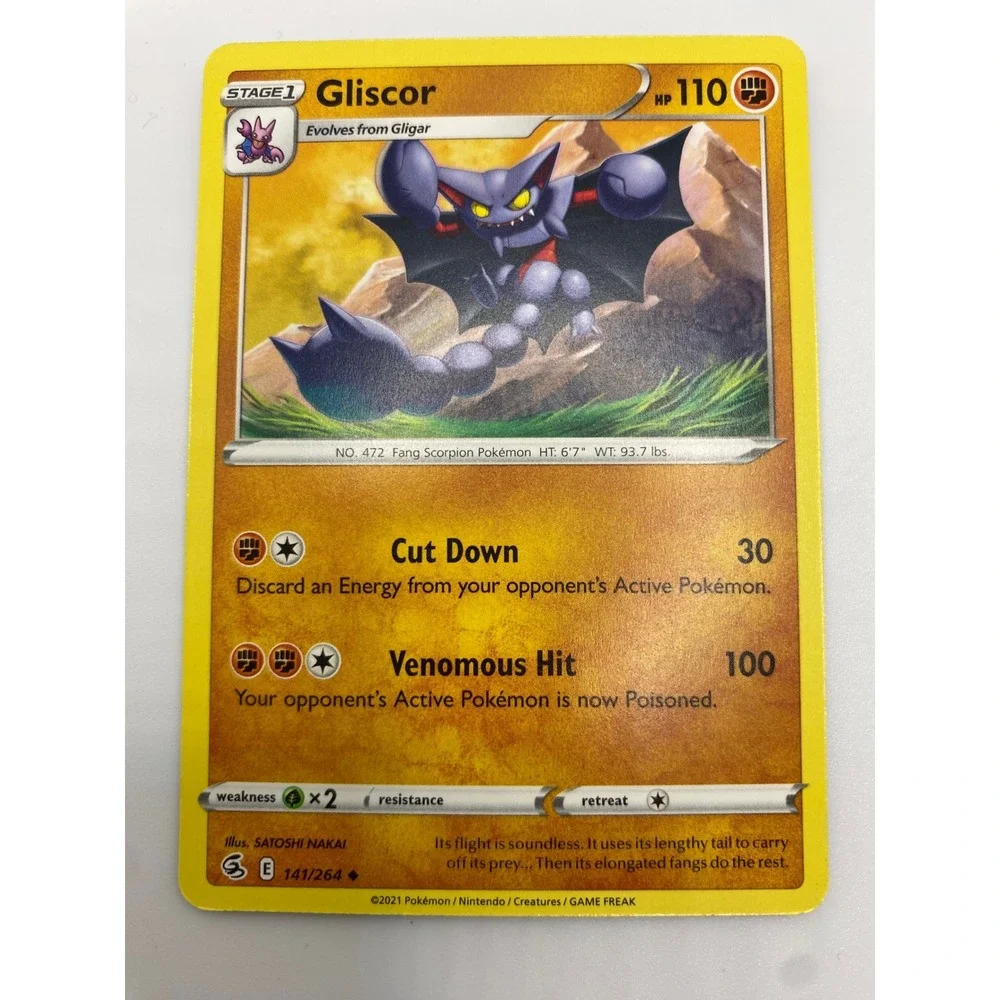 Pokemon Gliscor 141/264 Fusion Strike Fighting Type Uncommon Trading Gaming Card